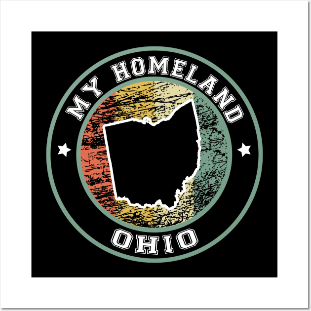 Homeland Ohio state USA vintage Wall Art by LiquidLine